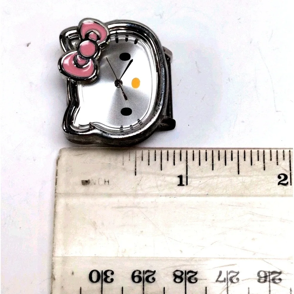 Sanrio Hello Kitty Watch HKAQ5113 Face Shape Pink Bow Interchangeable Bands Box